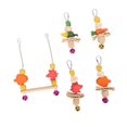 thumbnail image 2 of Parrots Wooden Swing, Corn Husk Funny Pet Bird Swing Colorful  For Playing For Parakeets, 2 of 8
