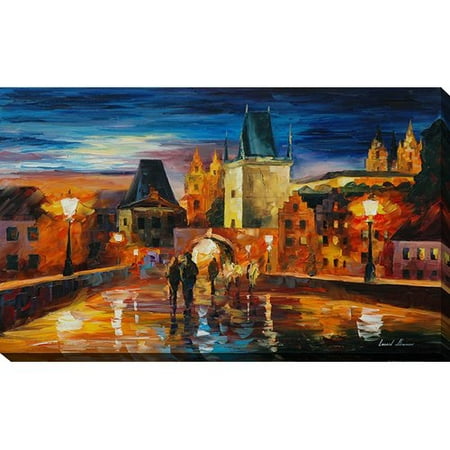 Picture Perfect International ''Night in Prague'' by Leonid Afremov Painting Print on Wrapped