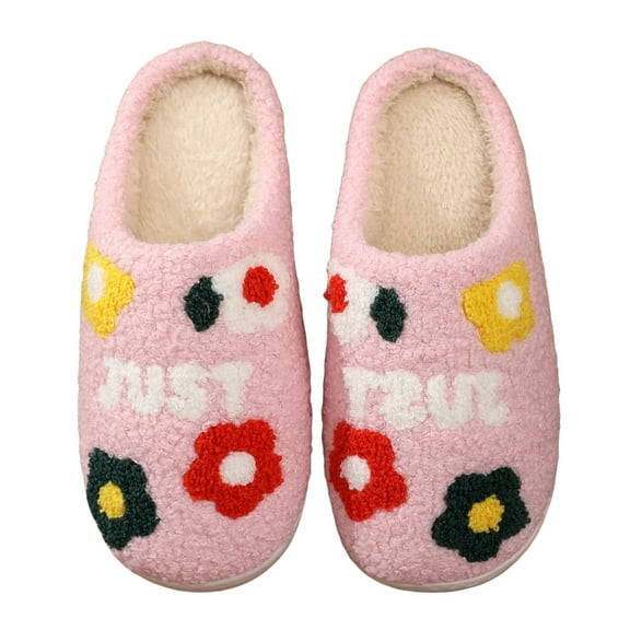 Womens Fuzzy Slippers 2025 Christmas Bow Cherry Cute Memory Foam House Shoes Non Slip Comfy Home Bedroom Slip on