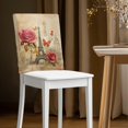 thumbnail image 2 of TSOVTHRID Chair Back Slipcovers Rose Eiffel Tower Butterfly Print Chair Back Cover Stretchable Chairs Back Protector Cover for Home Holiday Kitchen Dining Room Decoration, Set of 1, 2 of 7