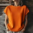thumbnail image 2 of Holzkary Womens 2025 Cap Sleeve Tops Casual Crew Neck Loose Fit Sweater Vest Lightweight Knit Pullover Tank Summer Tops Knit Short Sleeve Soft Blouse for Daily Wear Orange Xxl, 2 of 5