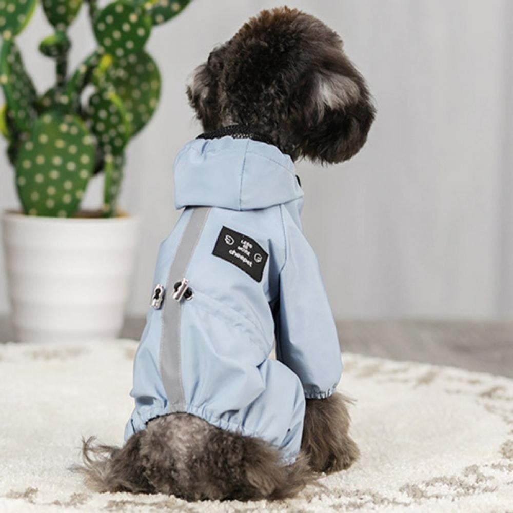 S-Lifeeling Candy Color Puppy Raincoat Fashion Teddy Outdoor Waterproof Dog Rainwear Hooded Jacket Poncho Pet Raincoat for Small Medium Dogs 