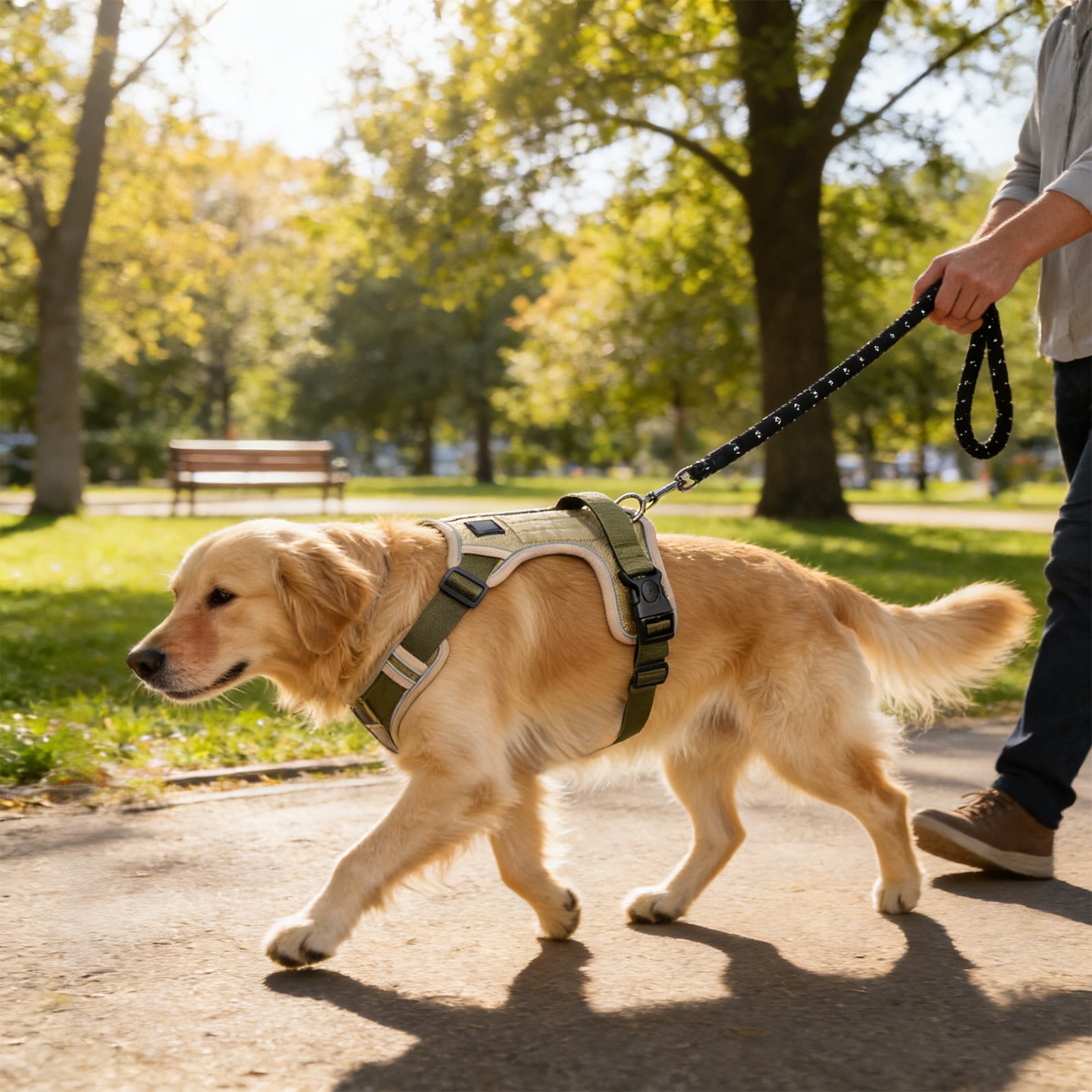 Pet Leash, Sleeveless Harness Style with Reflective Breathable Mesh, Suitable for Daily Cat and Dog Walking