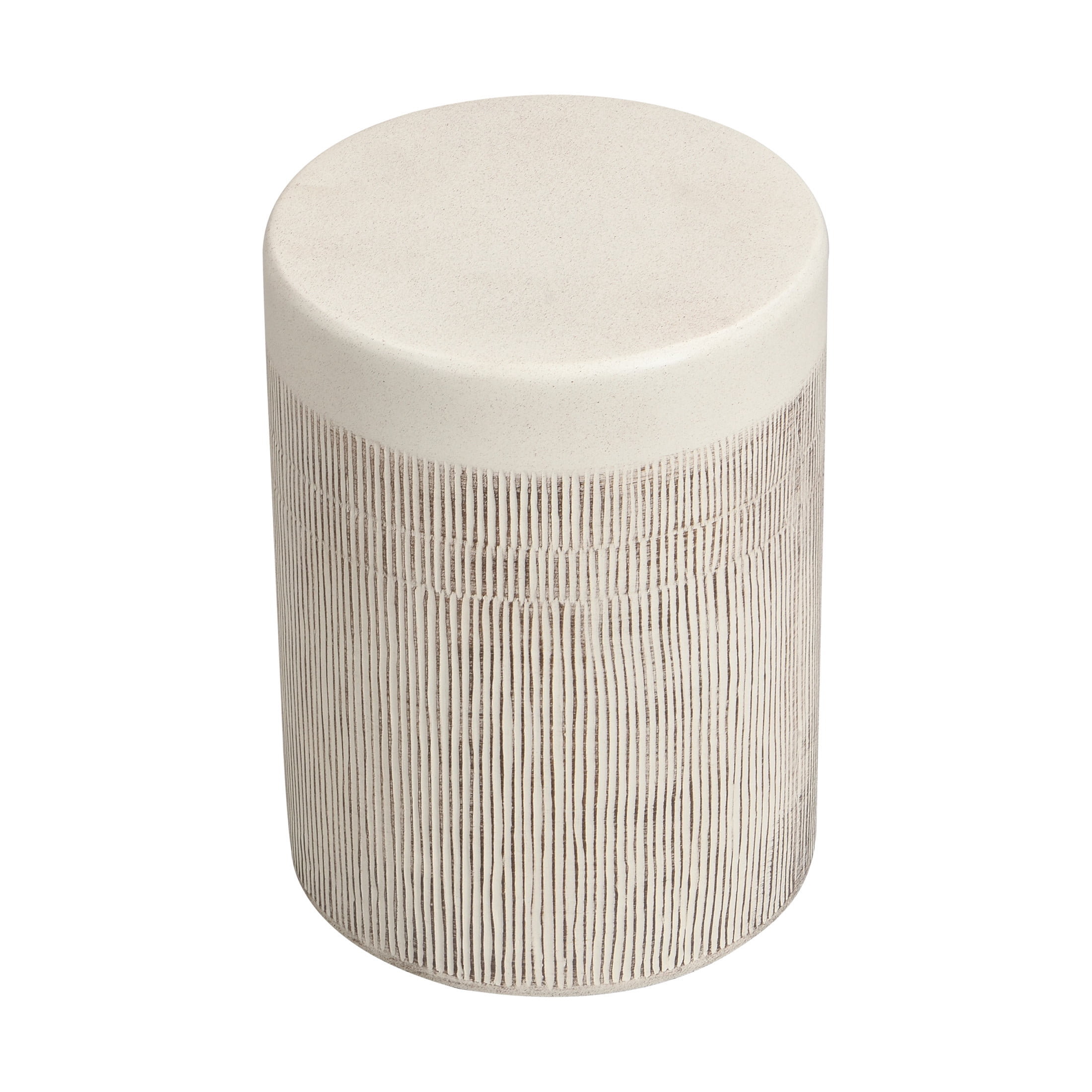 Christopher Knight Home 17.52" Indoor/Outdoor MGO Side Table with Vertical Textured Design, White