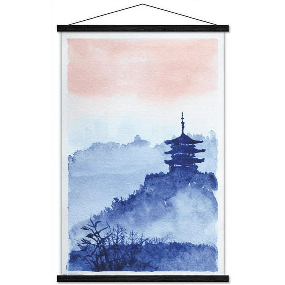 Temple Forest and Dawn Wall Poster with Magnetic Frame, 22.375" x 34"