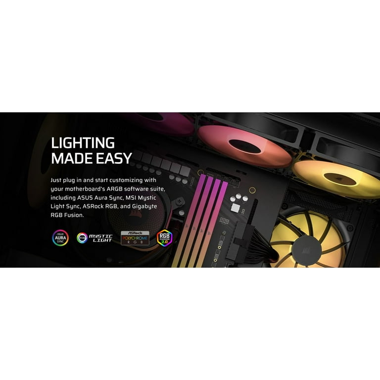 CORSAIR RS120 ARGB PWM 120mm Fans Triple Pack – Simplified Control