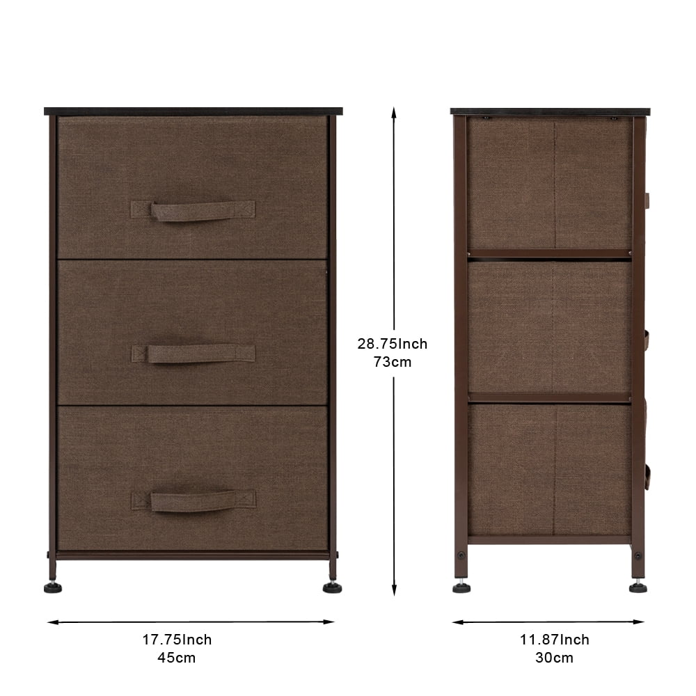Lowestbest 3-Tier Drawer Dresser, Dresser Drawer Organizer, End Table Storage Cabinet, Easy Pull Fabric Bins, Side Table for Bedroom, Hallway, Entryway Furniture, Brown Lowestbest 3-Tier Drawer Dresser, Dresser Drawer Organizer, End Table Storage Cabinet, Easy Pull Fabric Bins, Side Table for Bedroom, Hallway, Entryway Furniture, Brown