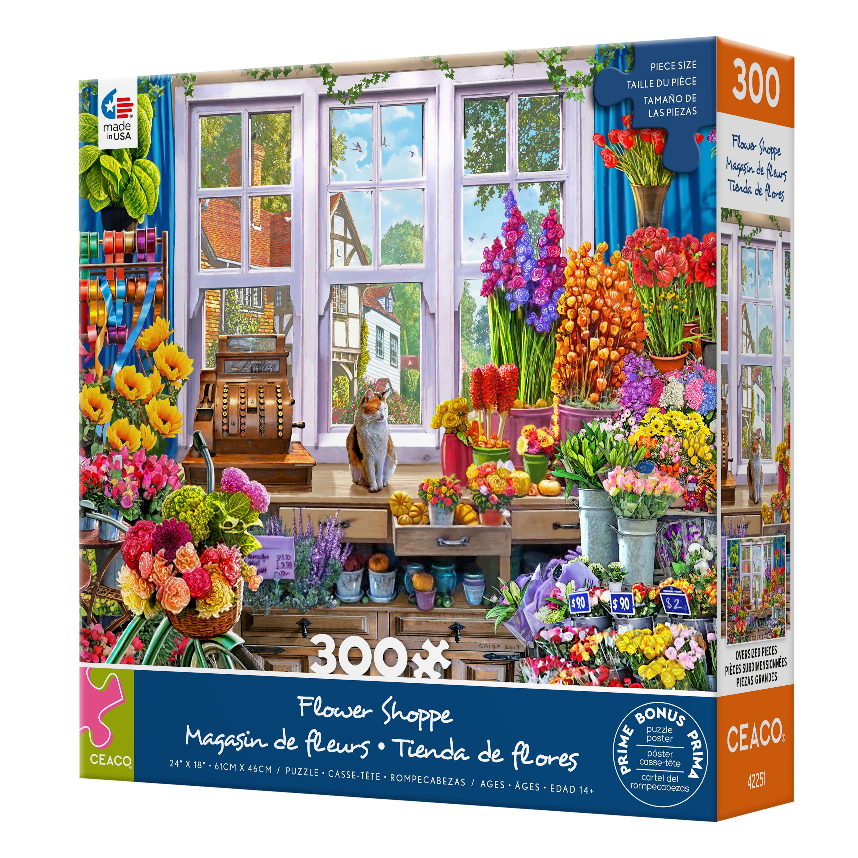 Ceaco 300 Piece Flower Shoppe (Steve Crisp) Interlocking Jigsaw Puzzle
