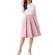 thumbnail image 2 of Falda Midi Plisada de Cintura Alta A Línea para Mujeres INSPIRE CHIC S Rosa, 2 of 6