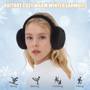 KOITHOT 2 Pcs Ear Muffs for Women, Foldable Fluffy Earmuffs with Headband, Multicolor Winter Outdoor Earmuffs