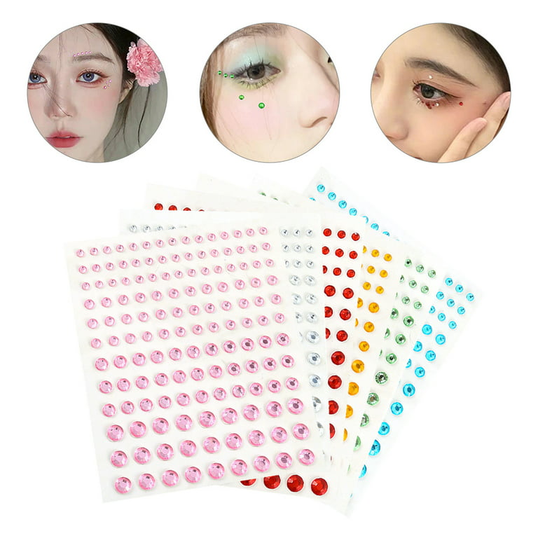 6 Sheets Face Gems Craft Jewels and Gems Face Jewelry Makeup Rhinestones for Eyes, Adult Unisex, Size: 15x15x2CM