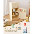 thumbnail image 6 of Robud Play Kitchen for Toddlers,Fridge Refrigerator Wooden Toy Set with Accessories, Playset Interactive Gift for Ages 3+, Cream-coloured, 6 of 9