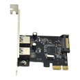thumbnail image 1 of PCIE Expansion Card PCI-E to 2-Port USB3.0 5Gbps Convert Card Riser for Win7/8/9/10/Linux, 1 of 7