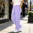 thumbnail image 6 of Men Loose Casual Jogger Pants Elastic Waist Drawstring Straight Leg Sweatpants Breathable Athletic Outdoor Pants With Side Pockets XL, 6 of 8