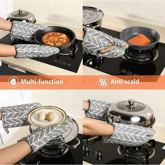 Boreal Craft Kitchen Thickened Oven Mi.tts Set Baking Heat Resis..tant Cooking Gloves Linen Microwave Sa.fe Gwon46100 Craft Gloves Mechanic Rubber Gloves Meat Handling Gloves Cleaning Scrub Gloves