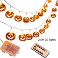 thumbnail image 2 of Harliver Battery Operated Pumpkin Lights for Halloween Decorations Indoor, lantern String Lights for Halloween Party Front Door Porch Fireplace Camper Golf Cart Parade Garland Wreath Decor, 2 of 5