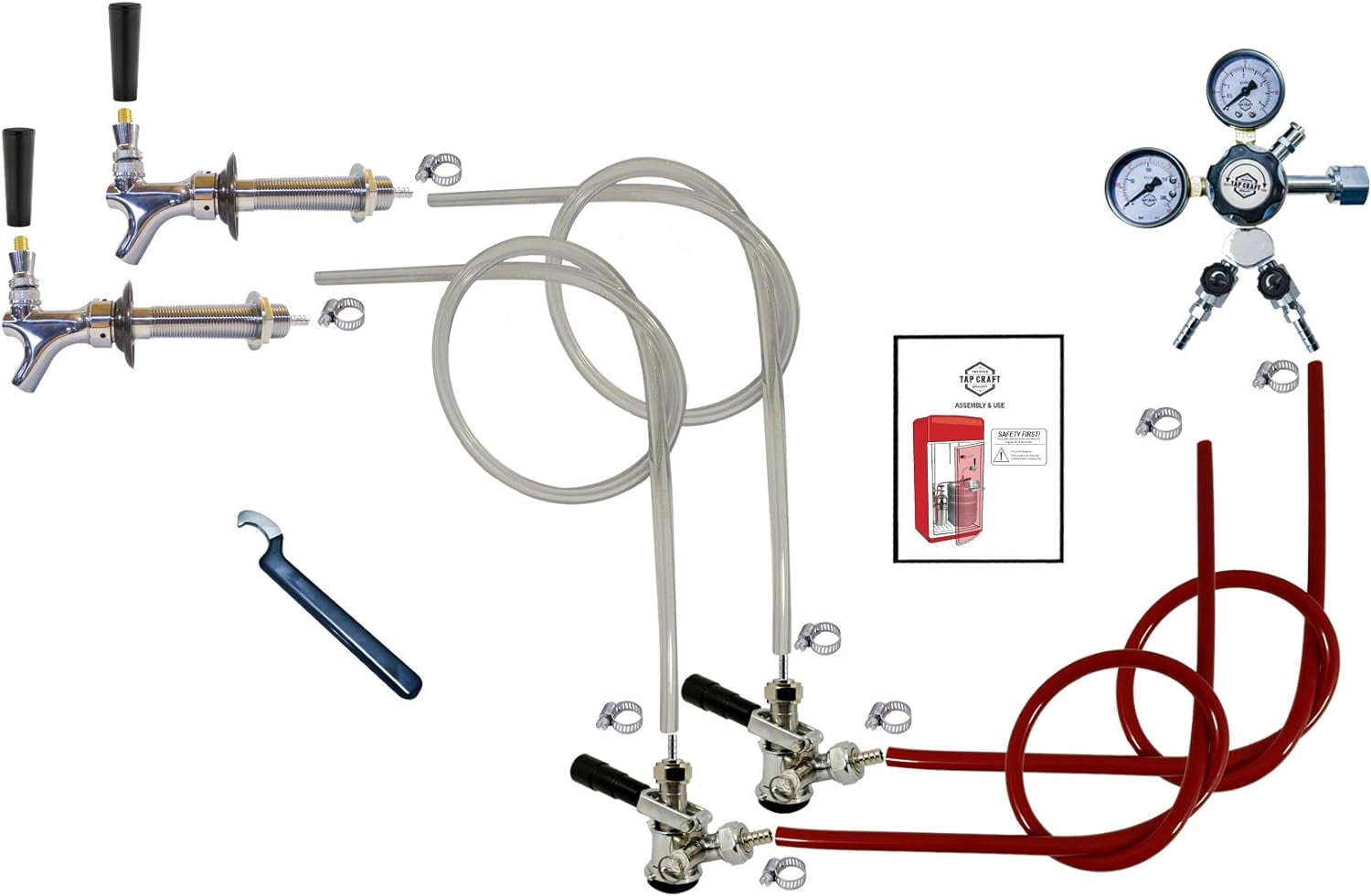 Dual Door Mount Kegerator Conversion Kit w/Sankey Coupler, Pro Regulator, and Y splitter