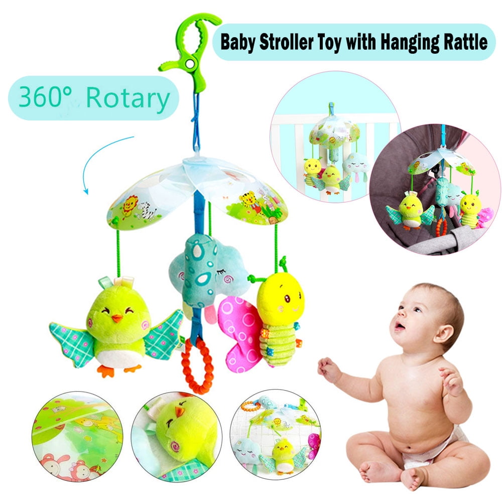 Baby Clip Stroller Toy & Car Seat Rattle Toys for Infant Baby Girls and Boys Sensory Activity Toys 0 3 6 9 to 12 Months & up Babies Toy with Hanging Rattles for Toddlers 