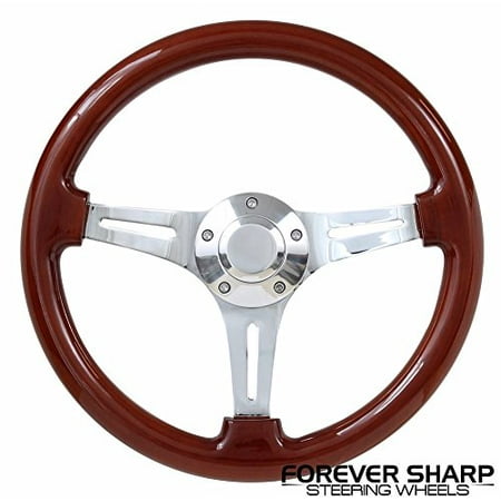 - Classic Wood Chrome Ezgo Golf Cart Gem Par Car Star Steering Wheel Set