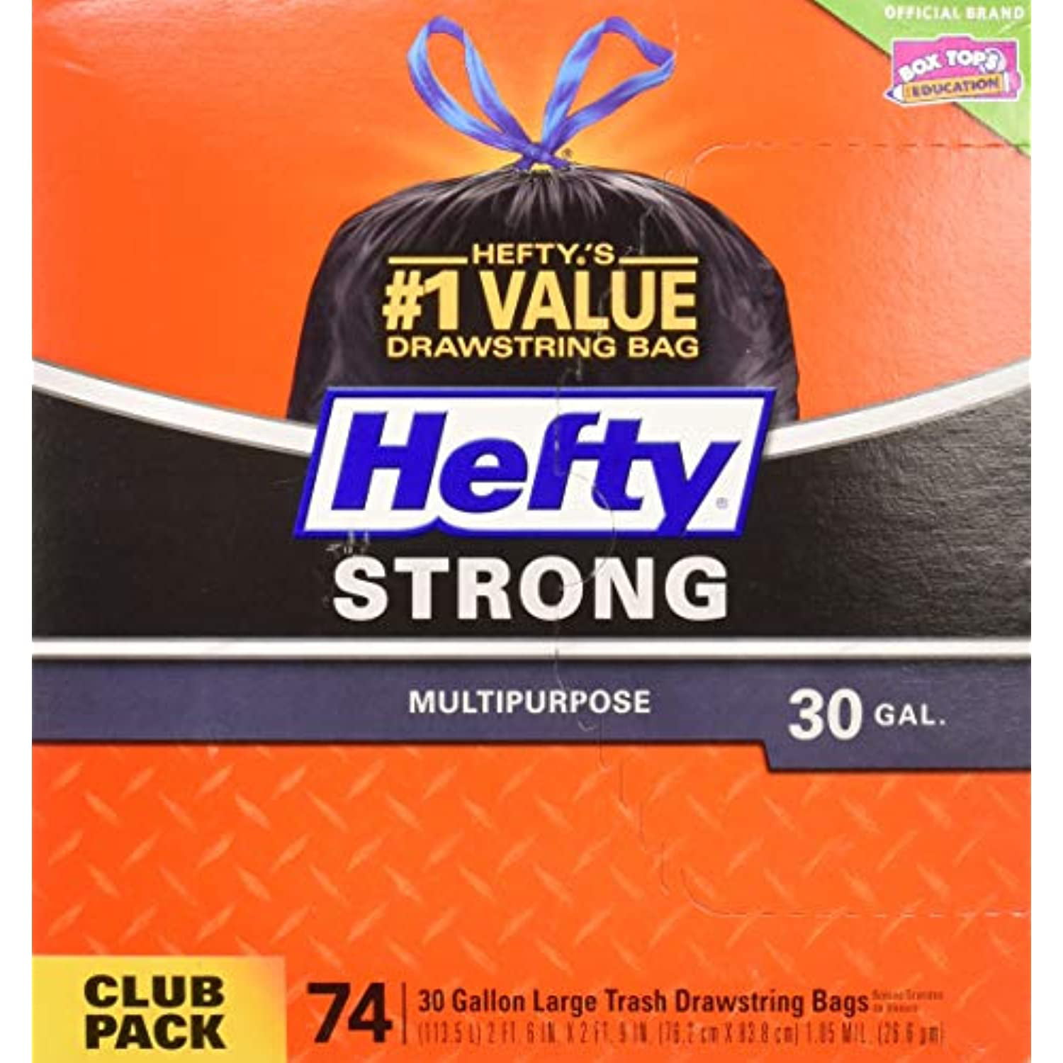 Hefty Strong Multipurpose Large Trash Bags 30 Gallon 74 Count 
