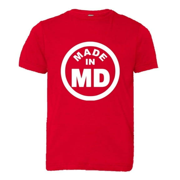 PleaseMeTees™ Youth From Born Made In Maryland MD Logo Label HQ Tee