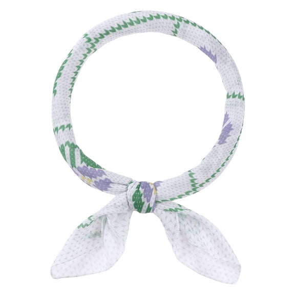 INSPIRE CHIC Women's Floral Printed Cotton Blended Scarves, Small Square Flowers Gauze Headscarf Neckerchief 21.7x21.7" Purple