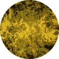 thumbnail image 1 of Ahgly Company Machine Washable Indoor Round Oriental Yellow Industrial Area Rugs, 6' Round, 1 of 4