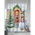 thumbnail image 5 of Christmas Snowman Shower Curtain Set, Waterproof Shower Curtains for Bathroom, Xmas Tree Winter Holiday Gifts Washable Fabric Cloth Bath Curtain for Bathtub Decoration with Hooks 48x72 Inches, 5 of 6