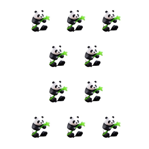 Injueey Panda Toy Lovely Cake adornos pantalla de diferencia DIY accesorios de paisajismo adorno decorativo larga vida útil tipo 2 Tipo 2 10piezas Injueey CBP205404