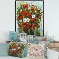 thumbnail image 2 of Bouquet Of White and Red Wildflowers 30 in x 40 in Framed Painting Canvas Art Print, by Designart, 2 of 5