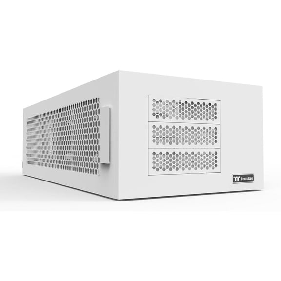 Thermaltake AX100 Snow Pedestal; for use with AX700 Chassis; 560mm Radiator Support; Mounting for up to x8 120mm or 140mm Fans; Support for up to 8X 3.5 or 2.5" Drives; CA-11C-00D6NN-00