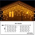 thumbnail image 2 of Guirnalda de cortina LED para ventana, guirnalda de calle para casa, guirnalda de luces de hadas con forma de carámbano, 3 m x 1 m, con enchufe, 2 of 5