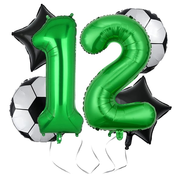 Globos de fiesta hzqruqh fútbol 12.º cumpleaños 32 pulgadas foil