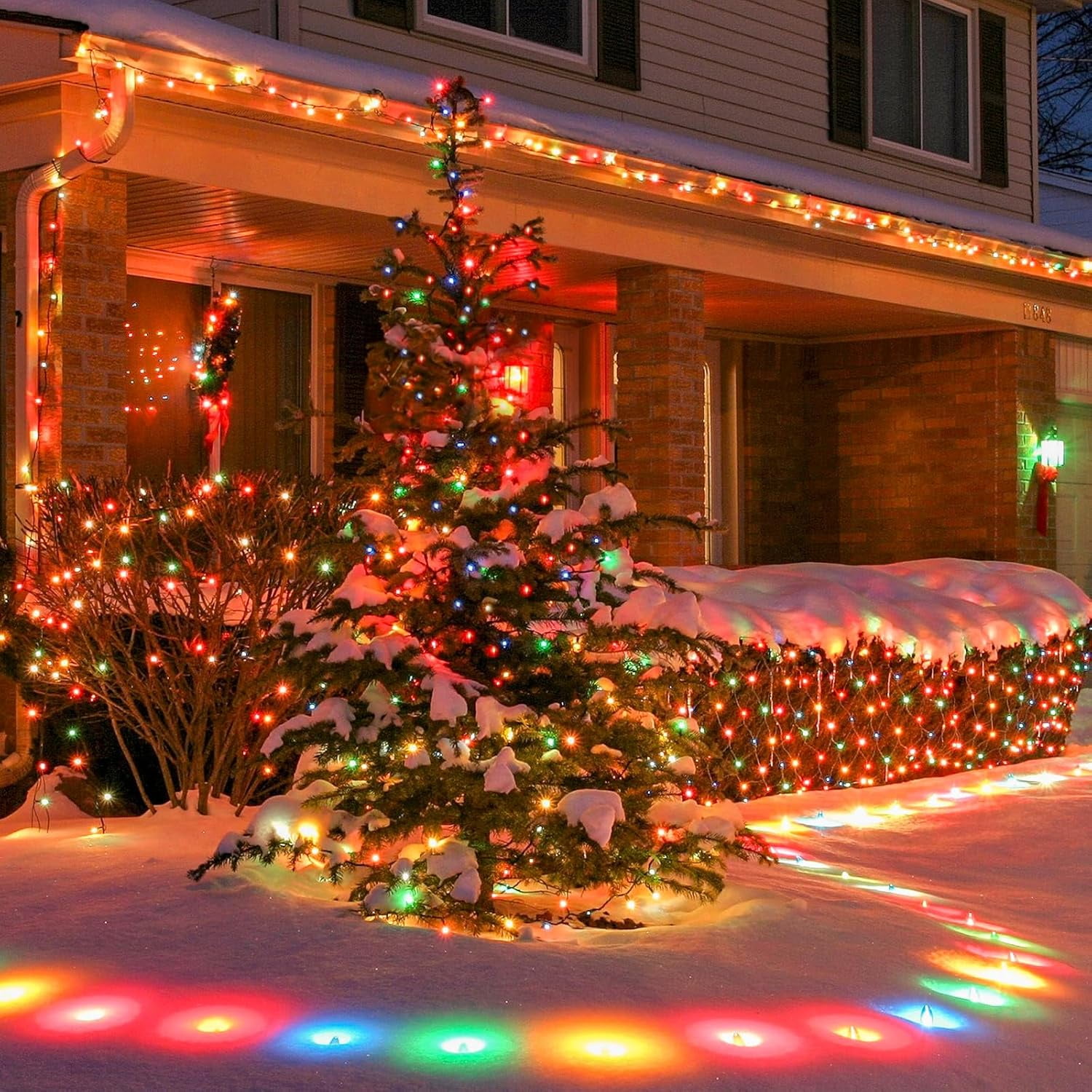 Nordic Hygge 100FT 50 LED Indoor Outdoor Christmas String Light for House Roof Patio Tree, Multicolor