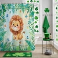 thumbnail image 5 of Shower Curtain, Cute Lion Green Leaves Waterproof Shower Curtain Set with Hooks for Bathroom Showers,Stalls and Bathtubs,72x72In Forest Animal Plant Butterfly, 5 of 9