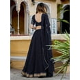 thumbnail image 5 of Reception Party Wear Indian Pakistani Designer Alia Bhatt Style Lengha Choli ( Black, XXL - 46 ), 5 of 6