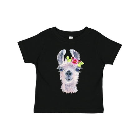 

Inktastic Cute Llama with Flower Boys or Girls Toddler T-Shirt