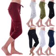 thumbnail image 1 of FNFYFH Clearance Womens High Rise Yoga Capri Leggings Full Coverage Workout Pants,Green, 1 of 10