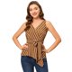 thumbnail image 1 of INSPIRE CHIC Top peplum envolvente con dobladillo asimétrico en la cintura con cuello en V sin mangas para mujermarrón XS, 1 of 5