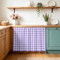 thumbnail image 5 of Buffalo Plaid Small Cabinet Curtains 11"W x 13"L, Farmhouse Purple Checkered Vintage Rustic Sink Skirt Dust-Proof Short Curtain for Bathroom Vanity Storage Cubby Desk, Self Adhesive Privacy Drapes, 5 of 9