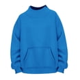thumbnail image 4 of Weikingp Mockneck Sweatshirt for Women Oversized Sweatshirt Comfort Colors Cute Sweatshirts Long Sleeve Turtleneck Tops Lightweight Sweatshirts Fashion Clothing Fall Sweatshirts With Pocket Purple L, 4 of 5