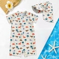thumbnail image 2 of Ymyiu Toddler Boy Bathing Suits Baby Toddler Boy Swimsuit One Piece Zipper Rash Guard Sunsuit with UPF 50+ Sun Protection 3-6 Months (Yellow,3-6 Months), 2 of 7
