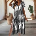 thumbnail image 3 of Robe d'Été pour Femmes Vêtements d'Été Mode Femmes Robe Décontractée Col en V Manches Courtes Robe Unie Robe Décontractée pour Femmes Robe d'Été Décontractée pour Femmes, 3 of 5