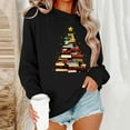 thumbnail image 2 of Lovzfmll Chandail Sans Capuche Imprimé de Noël pour Femmes, Col Rond Coupe Décontractée Noir, m, 2 of 6