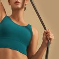 thumbnail image 5 of Sevpuikl Women's Seamless High Neck Padded Sport Bra V-Back Medium Support Athletic Tank Top Yoga Fitness workout Crop Tops, 5 of 7