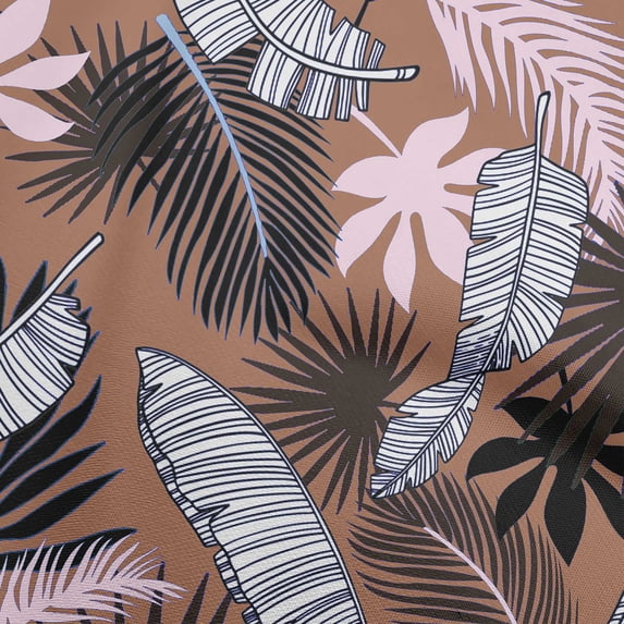oneOone Cotton Poplin Twill Brown Fabric Tropical Sewing Material Print Fabric By The Yard 56 Inch Wide