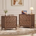 thumbnail image 3 of Nightstand with Charging Station, Modern 2 Drawer Bedside Table with Storage, 1 pack,Walnut, 3 of 10
