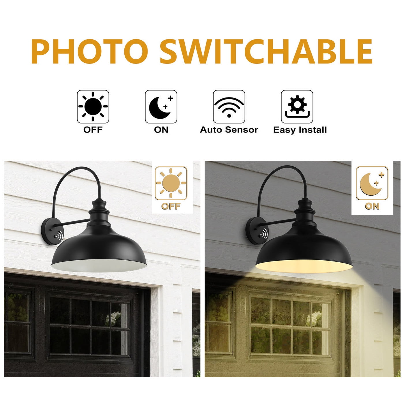 Aiwen Black Metal Oversize Wall Sconce, Modern Indoor/Outdoor Light Fixture