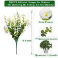 Artificial Morning Glory Flowers 16pcs White Indoor Outdoor Decor