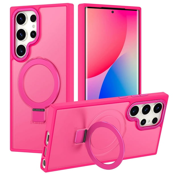Funda para teléfono móvil Galaxy S23 con soporte ultramagnético, color rosa